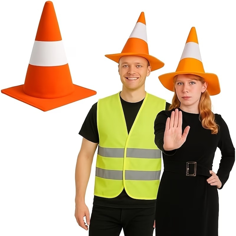 Party Hat Cone - Foldable Traffic Cone Theme Hat Fun