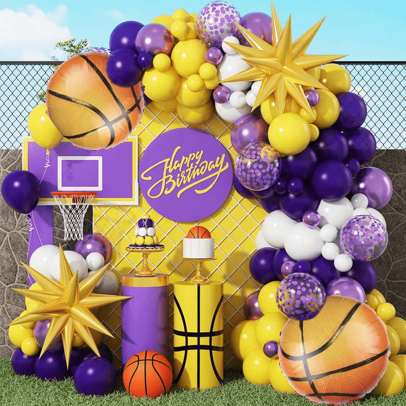 Balloon Arch Kit - 110pcs Purple and Yellow Balloon Garland