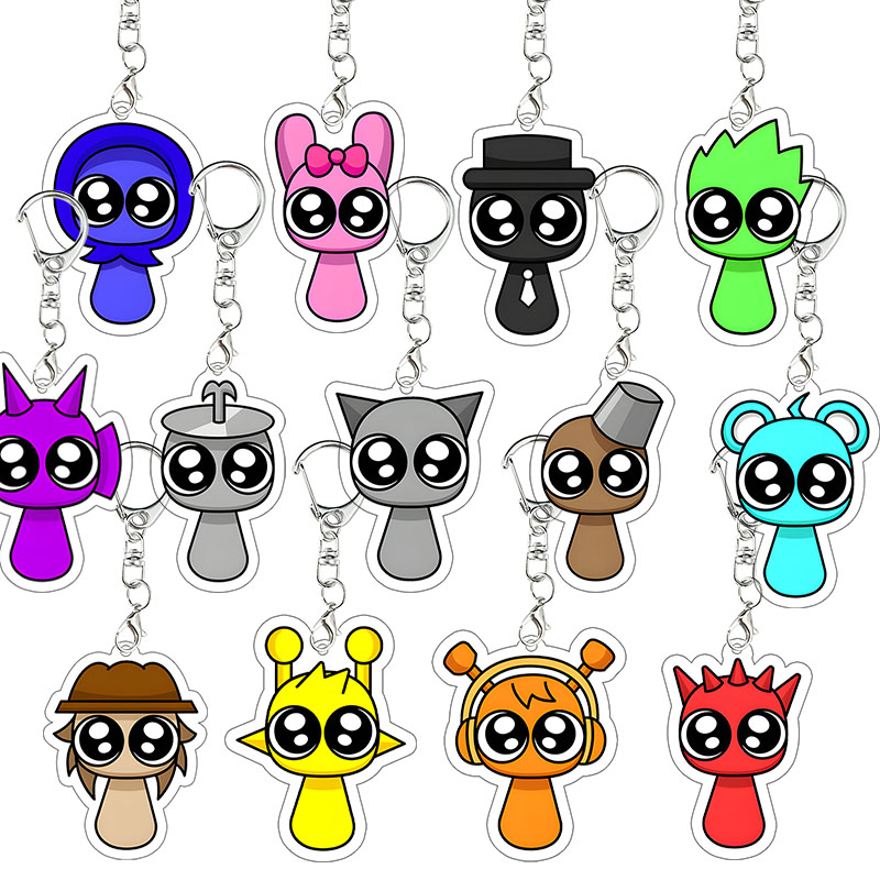 Event Supplies - Sprunki Acrylic Keychain Wenda Pinki Gray