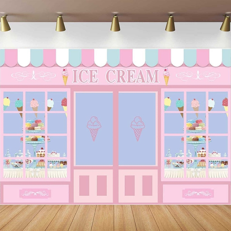 Dessert Table Backdrop - Ice Cream Theme Photography Backdrop Dessert