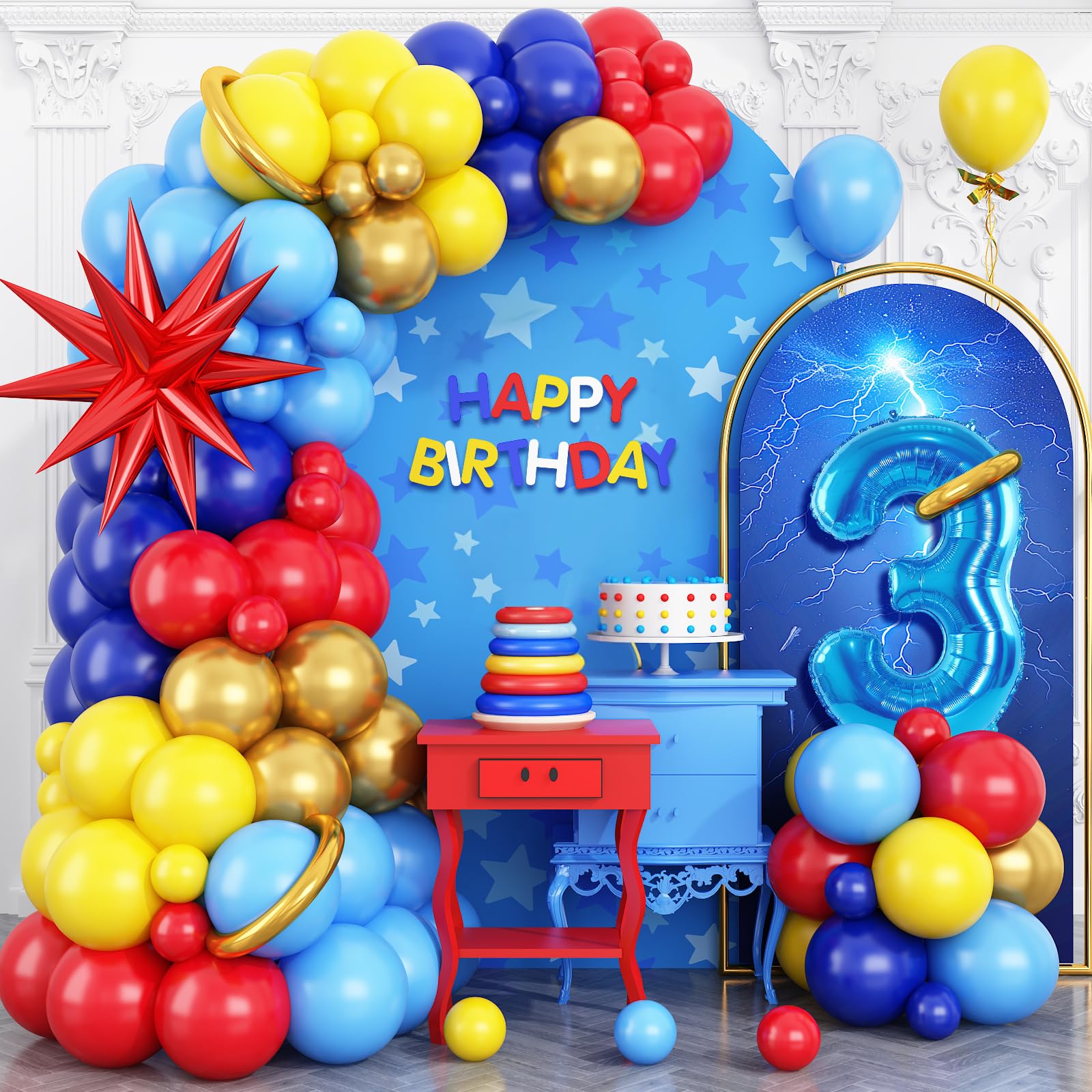 Red, Yellow and Blue Latex Bal - Balloon Arch Kit review and price