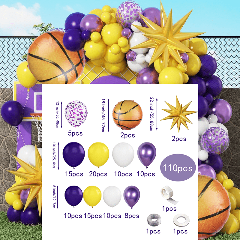 110pcs Purple and Yellow Ballo - Balloon Arch Kit review and price