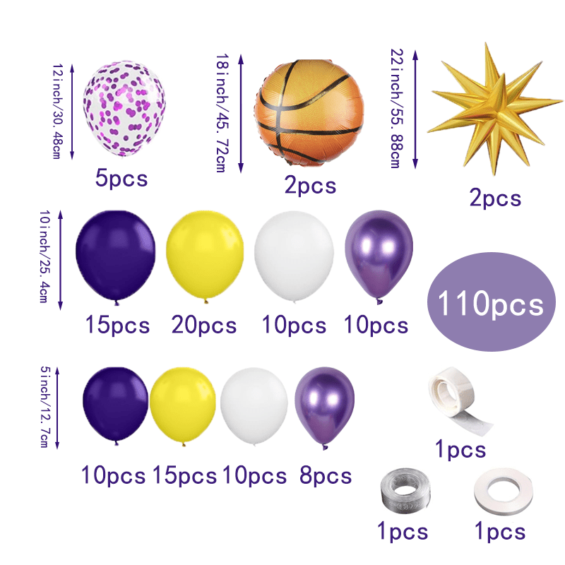110pcs Purple and Yellow Ballo - Balloon Arch Kit review and price