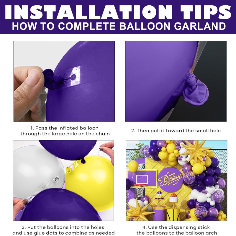 110pcs Purple and Yellow Ballo - Balloon Arch Kit review and price