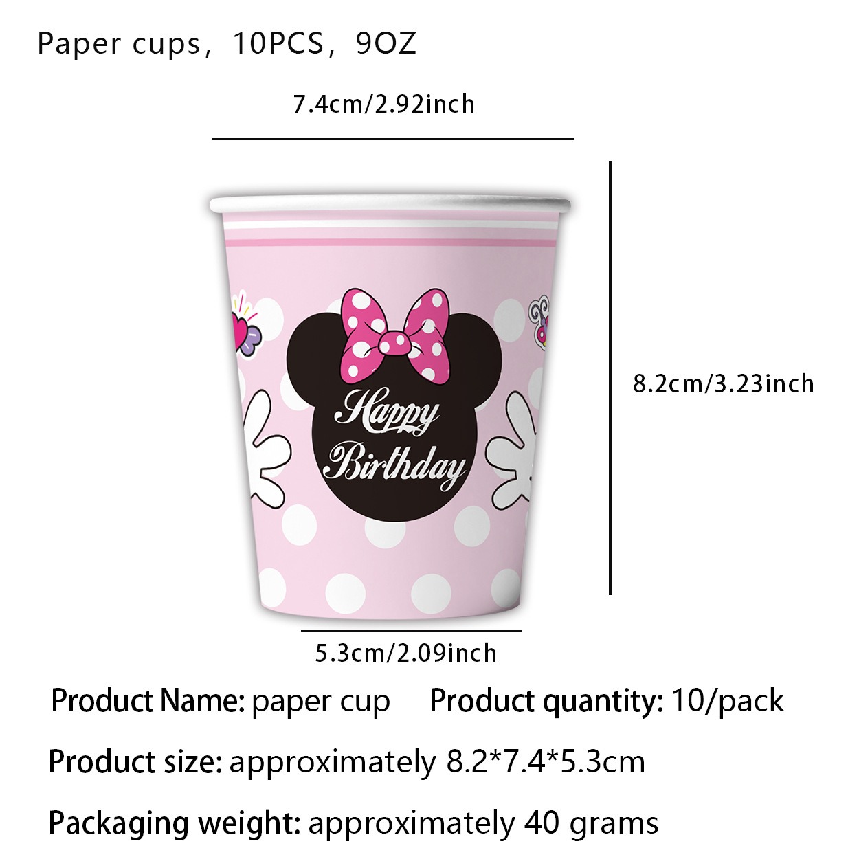 Pink Cartoon Mouse Ear Themed  - Table Cloth Disposable review and price