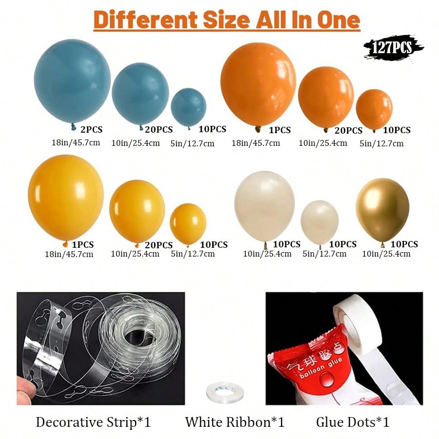 Blue Yellow Orange Here Comes  - Balloon Arch Kit review and price