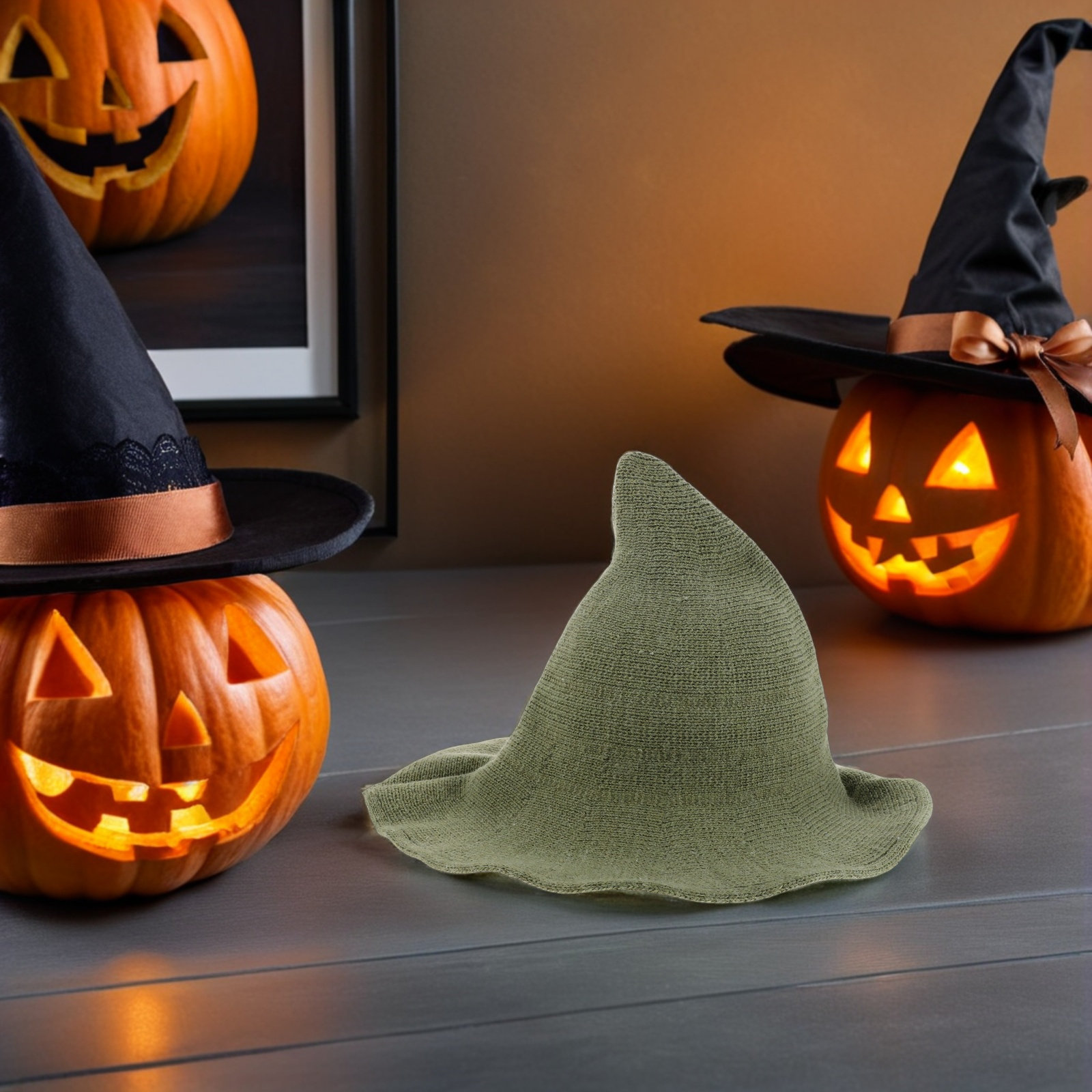 Men's Green Witch Hat Wool Ble - Party Hat Cone review and price