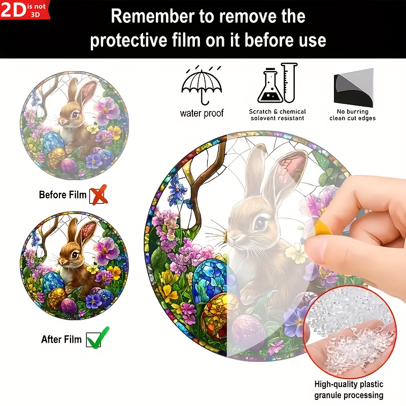 2Pcs Easter Rabbit Stained Acr - Flower Wall Panel review and price
