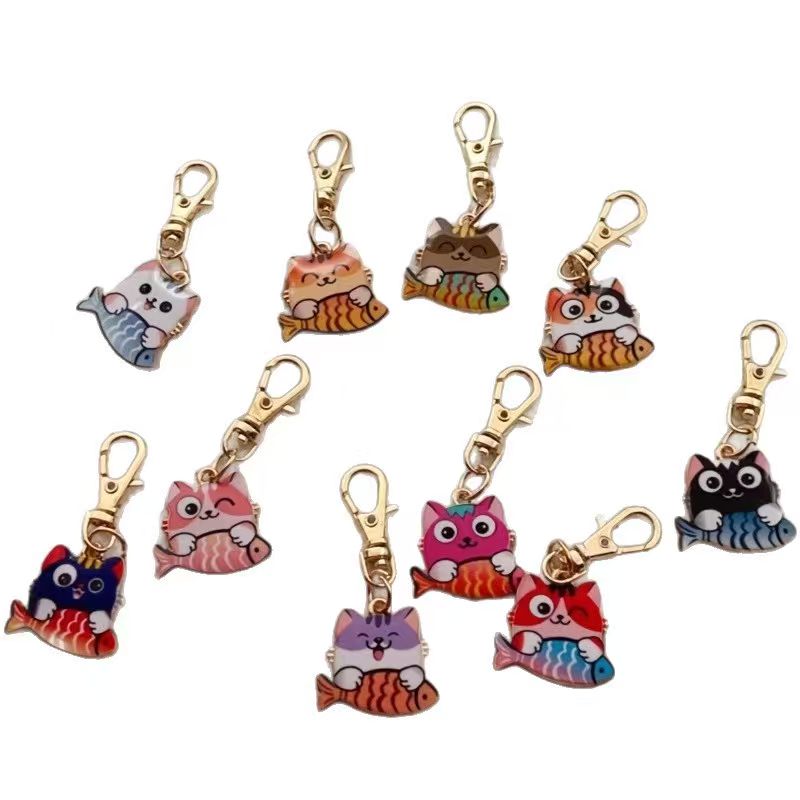 10pcs alloy printed cat keycha - Party Favor Bag review and price