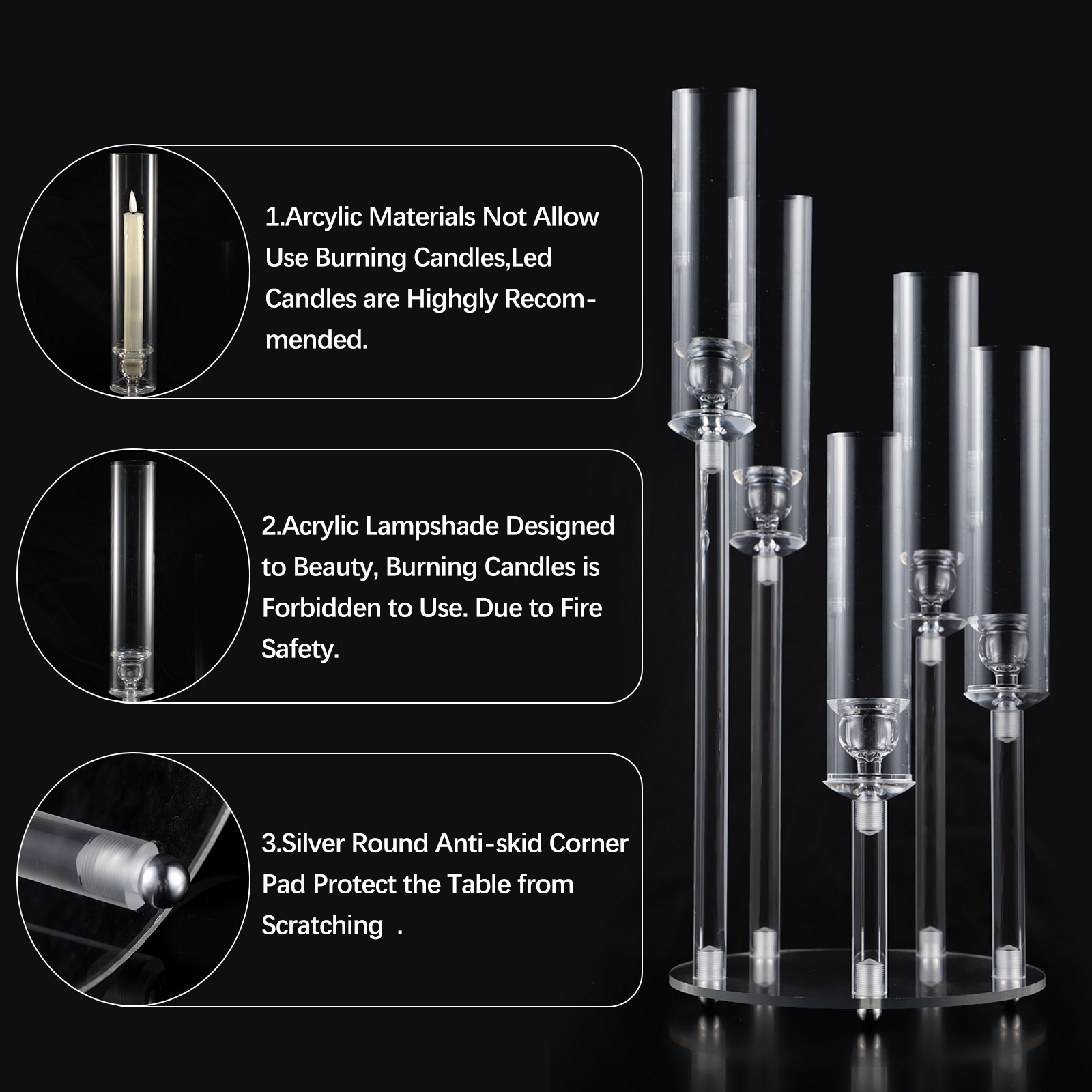 Clear Acrylic 5 Arm Candlestic - Centerpiece Stick review and price