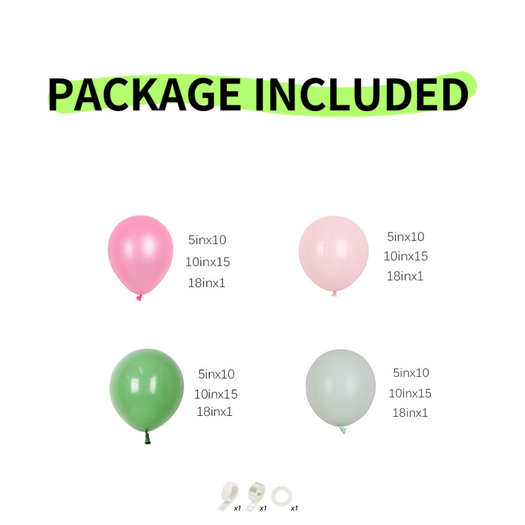 107Pcs Hot Pink Green Balloons - Balloon Arch Kit review and price